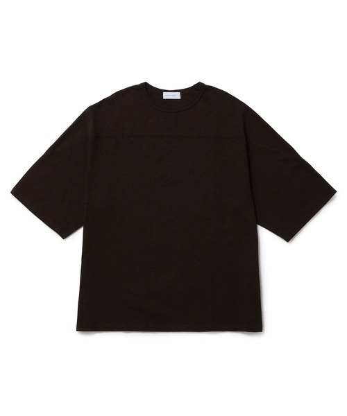 ADAM ET ROPE'（アダムエロペ）の「スラブ天竺 オーバーサイズ フットボールTEE（Tシャツ/カットソー・メンズ・ホワイト/イエロー/スミクロ・M/L）」の3枚目の写真