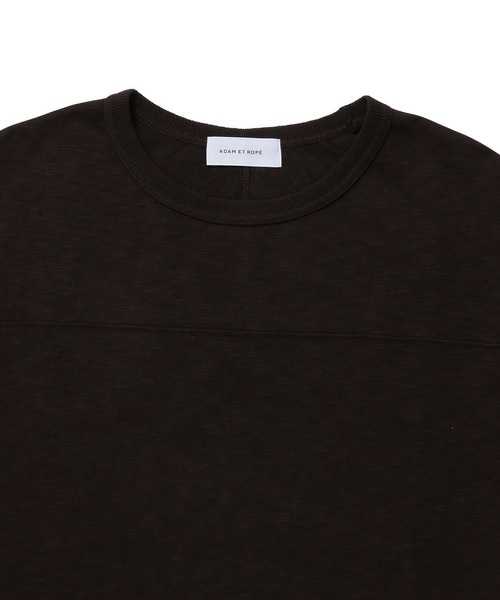 ADAM ET ROPE'（アダムエロペ）の「スラブ天竺 オーバーサイズ フットボールTEE（Tシャツ/カットソー・メンズ・ホワイト/イエロー/スミクロ・M/L）」の5枚目の写真