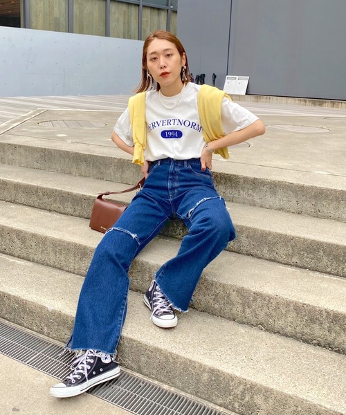 WHO'S WHO gallery（フーズフーギャラリー）の「PTN1994 TEE（Tシャツ/カットソー・レディース・ブルー/レモンイエロー/グリーン/オートミール/チャコールグレー・FREE）」の12枚目の写真