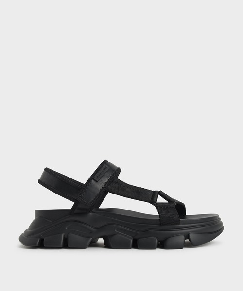 CHARLES & KEITH（チャールズ & キース）の「グログラン スポーツサンダル / Grosgrain Sports Sandals（サンダル・レディース・ホワイト/ブラック/グリーン系その他・22.5cm/25cm/25.5cm/23.5cm/23cm/24.5cm）」の3枚目の写真