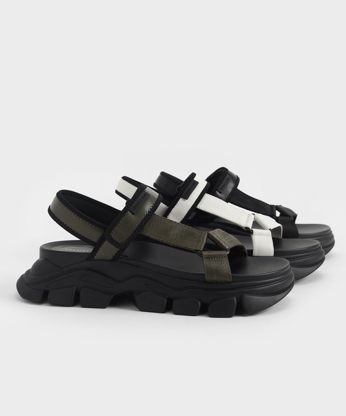 CHARLES & KEITH（チャールズ & キース）の「グログラン スポーツサンダル / Grosgrain Sports Sandals（サンダル・レディース・ホワイト/ブラック/グリーン系その他・22.5cm/25cm/25.5cm/23.5cm/23cm/24.5cm）」の16枚目の写真