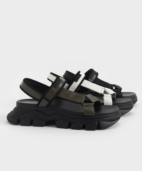 CHARLES & KEITH（チャールズ & キース）の「グログラン スポーツサンダル / Grosgrain Sports Sandals（サンダル・レディース・ホワイト/ブラック/グリーン系その他・22.5cm/25cm/25.5cm/23.5cm/23cm/24.5cm）」の9枚目の写真
