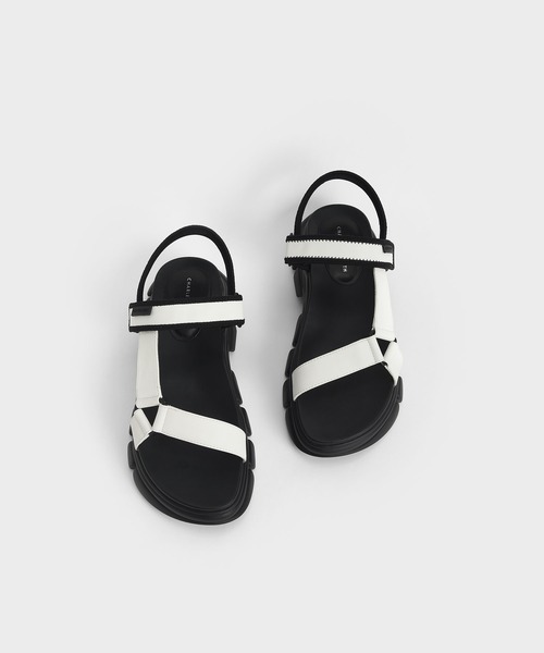 CHARLES & KEITH（チャールズ & キース）の「グログラン スポーツサンダル / Grosgrain Sports Sandals（サンダル・レディース・ホワイト/ブラック/グリーン系その他・22.5cm/25cm/25.5cm/23.5cm/23cm/24.5cm）」の10枚目の写真
