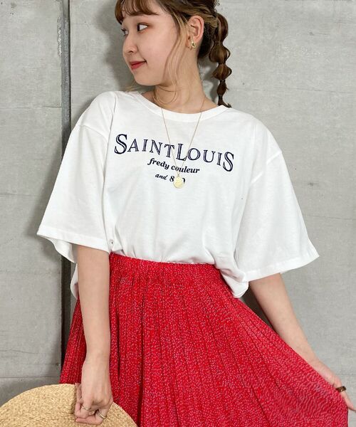 fredy repit（フレディレピ）の「フロッキーロゴオーバーサイズTシャツ（Tシャツ/カットソー・レディース・ホワイト系その他4/ブラック系その他3/ブラック系その他4・38）」の21枚目の写真