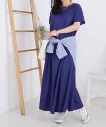 OMNES Another Edition | 接触冷感レーヨンナイロンラインフレアワンピース(ワンピース)