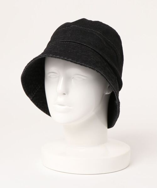 ammy.（エイミードット）の「【 ammy. / エイミードット 】 デニム ライン ディープ バケット ハット（ハット・レディース・ブラック/ライトインディゴブルー/ダークインディゴブルー・FREE）」の7枚目の写真