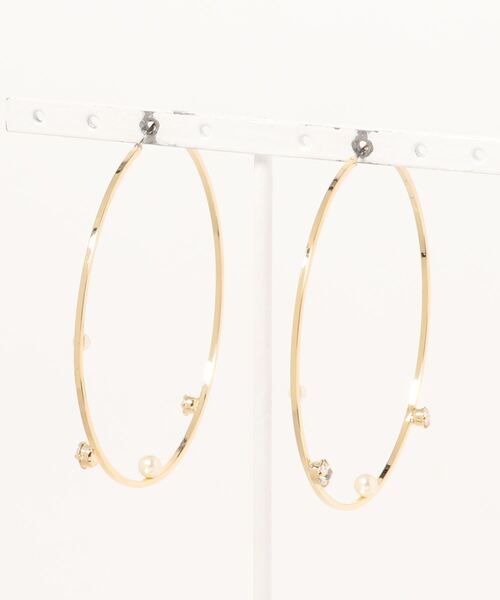 Phoebe（フィービィー）の「スプラッシュビックフープピアス（ピアス（両耳用）・レディース・ホワイト/クリア・FREE）」の11枚目の写真