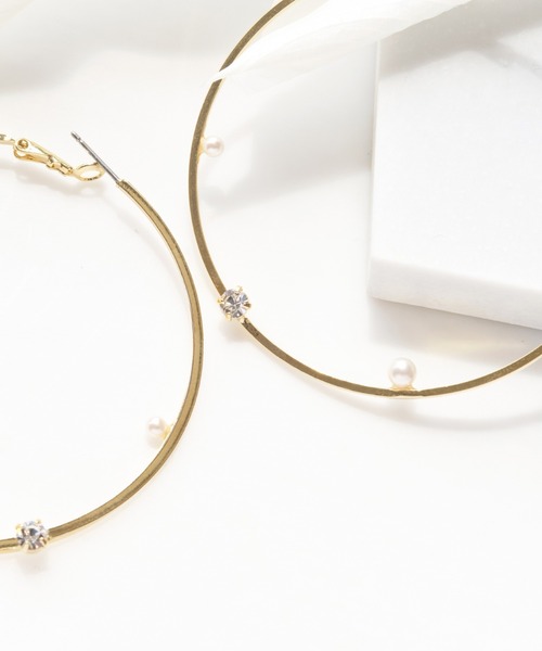 Phoebe（フィービィー）の「スプラッシュビックフープピアス（ピアス（両耳用）・レディース・ホワイト/クリア・FREE）」の10枚目の写真