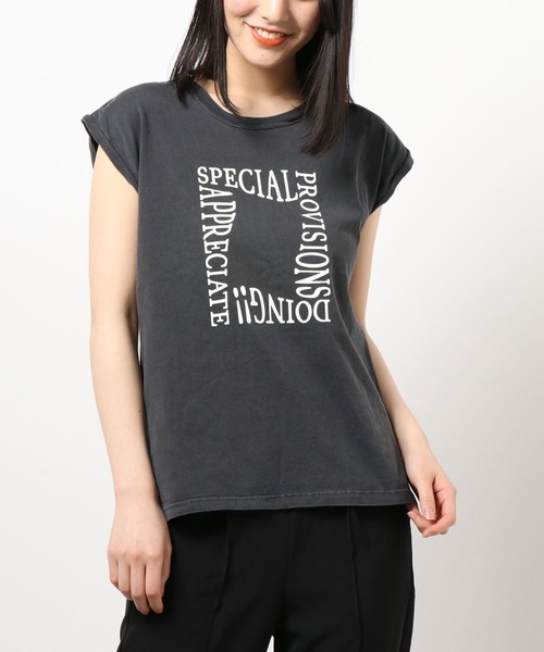 LOUNGEDRESS（ラウンジドレス）の「【+81BRANCA/ハチイチブランカ】Pigment logo Tシャツ（Tシャツ/カットソー・レディース・チャコールグレー/ホワイト・FREE）」の14枚目の写真