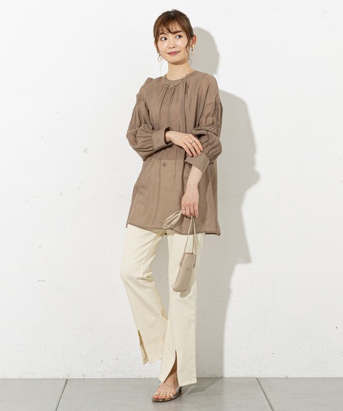 prose verse（プロズヴェール）の「コットンPUセンタースリットパンツ（その他パンツ・レディース・アイボリー/サックスブルー/ブラック・ﾌﾘ-）」の18枚目の写真