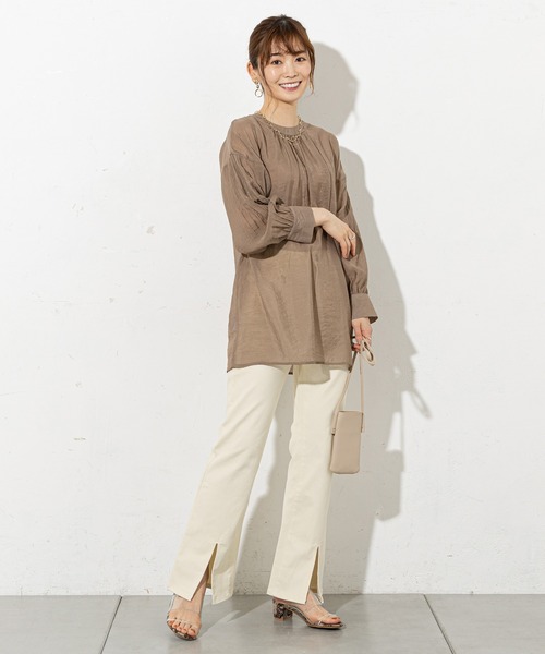 prose verse（プロズヴェール）の「コットンPUセンタースリットパンツ（その他パンツ・レディース・アイボリー/サックスブルー/ブラック・ﾌﾘ-）」の11枚目の写真