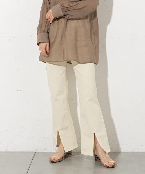 prose verse（プロズヴェール）の「コットンPUセンタースリットパンツ（その他パンツ・レディース・アイボリー/サックスブルー/ブラック・ﾌﾘ-）」の19枚目の写真