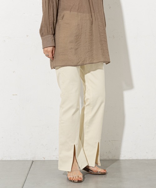 prose verse（プロズヴェール）の「コットンPUセンタースリットパンツ（その他パンツ・レディース・アイボリー/サックスブルー/ブラック・ﾌﾘ-）」の5枚目の写真