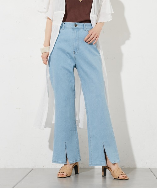 prose verse（プロズヴェール）の「コットンPUセンタースリットパンツ（その他パンツ・レディース・アイボリー/サックスブルー/ブラック・ﾌﾘ-）」の13枚目の写真