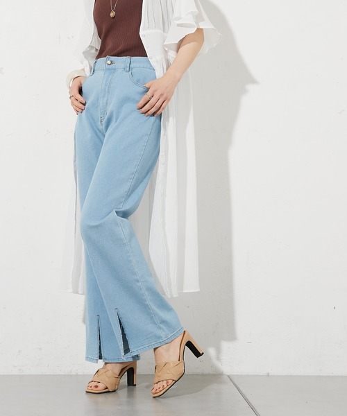 prose verse（プロズヴェール）の「コットンPUセンタースリットパンツ（その他パンツ・レディース・アイボリー/サックスブルー/ブラック・ﾌﾘ-）」の21枚目の写真