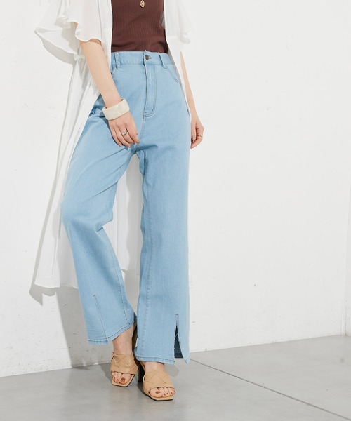 prose verse（プロズヴェール）の「コットンPUセンタースリットパンツ（その他パンツ・レディース・アイボリー/サックスブルー/ブラック・ﾌﾘ-）」の14枚目の写真