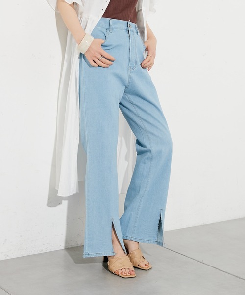 prose verse（プロズヴェール）の「コットンPUセンタースリットパンツ（その他パンツ・レディース・アイボリー/サックスブルー/ブラック・ﾌﾘ-）」の22枚目の写真