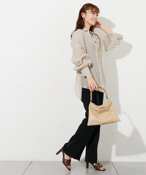 prose verse（プロズヴェール）の「コットンPUセンタースリットパンツ（その他パンツ・レディース・アイボリー/サックスブルー/ブラック・ﾌﾘ-）」の8枚目の写真