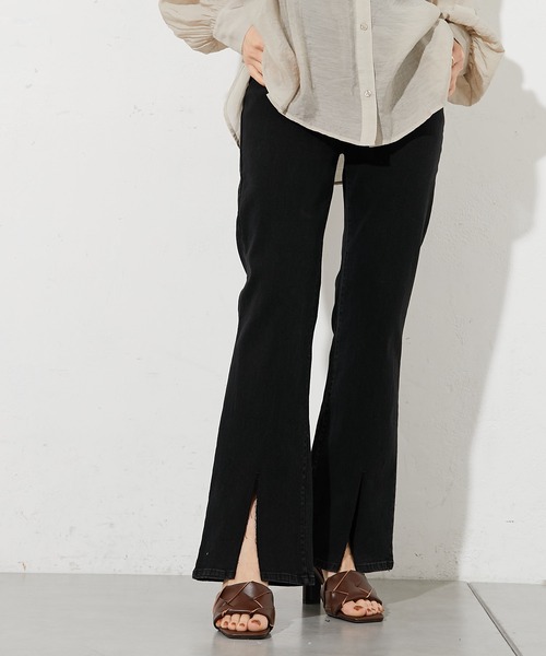 prose verse（プロズヴェール）の「コットンPUセンタースリットパンツ（その他パンツ・レディース・アイボリー/サックスブルー/ブラック・ﾌﾘ-）」の15枚目の写真