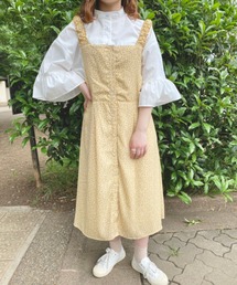 風がふく花柄アウトキャミワンピース