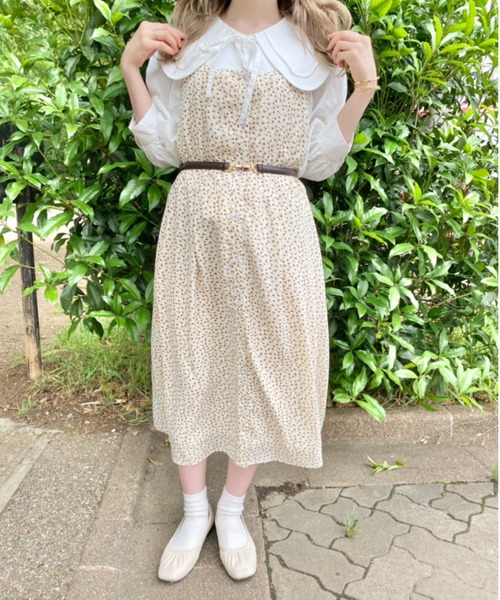 nemne store(ネンネストア)の「風がふく花柄アウトキャミワンピース(ワンピース・レディース・イエロー/アイボリー・フリー)」の9枚目の写真