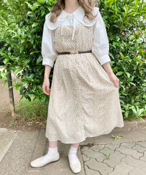 nemne store(ネンネストア)の「風がふく花柄アウトキャミワンピース(ワンピース・レディース・イエロー/アイボリー・フリー)」の10枚目の写真