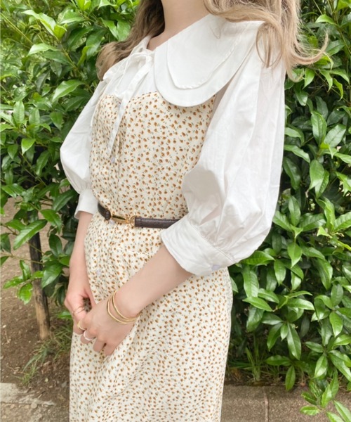 nemne store(ネンネストア)の「風がふく花柄アウトキャミワンピース(ワンピース・レディース・イエロー/アイボリー・フリー)」の12枚目の写真