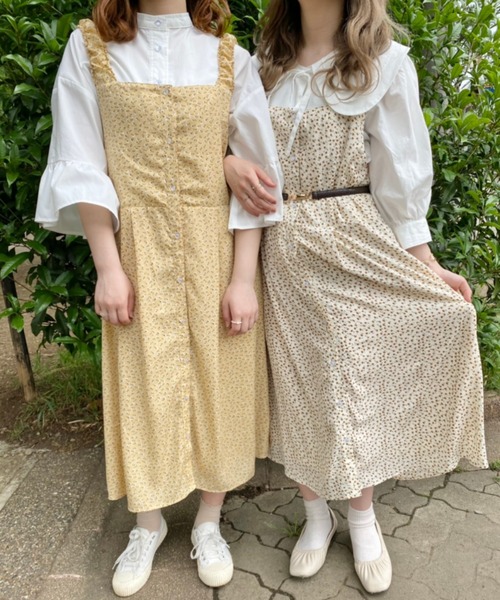 nemne store(ネンネストア)の「風がふく花柄アウトキャミワンピース(ワンピース・レディース・イエロー/アイボリー・フリー)」の6枚目の写真