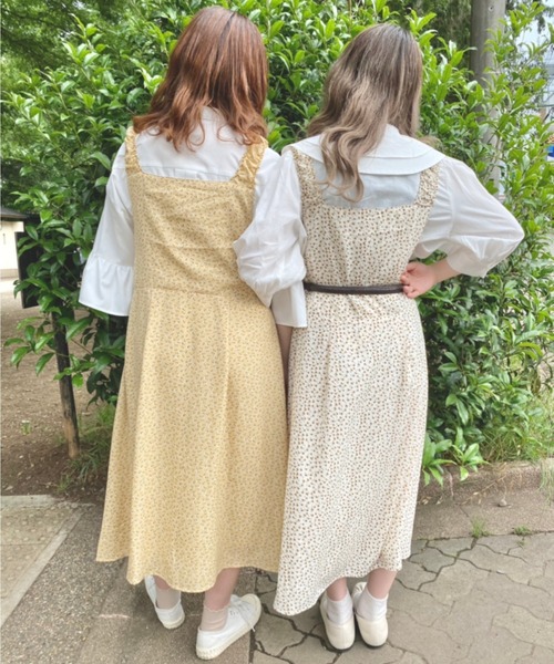 nemne store(ネンネストア)の「風がふく花柄アウトキャミワンピース(ワンピース・レディース・イエロー/アイボリー・フリー)」の8枚目の写真