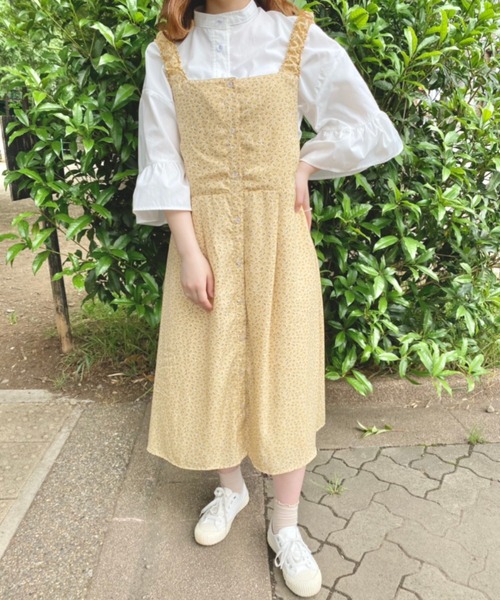 nemne store(ネンネストア)の「風がふく花柄アウトキャミワンピース(ワンピース・レディース・イエロー/アイボリー・フリー)」の17枚目の写真