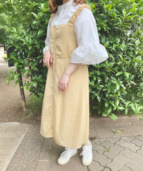 nemne store(ネンネストア)の「風がふく花柄アウトキャミワンピース(ワンピース・レディース・イエロー/アイボリー・フリー)」の18枚目の写真
