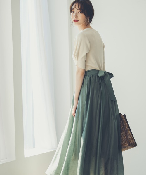 Andemiu（アンデミュウ）の「【WEB限定】エアリードッキングワンピース954588（ワンピース・レディース・カーキ/ブルー/パープル・FREE）」の2枚目の写真