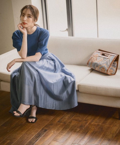 Andemiu（アンデミュウ）の「【WEB限定】エアリードッキングワンピース954588（ワンピース・レディース・カーキ/ブルー/パープル・FREE）」の8枚目の写真