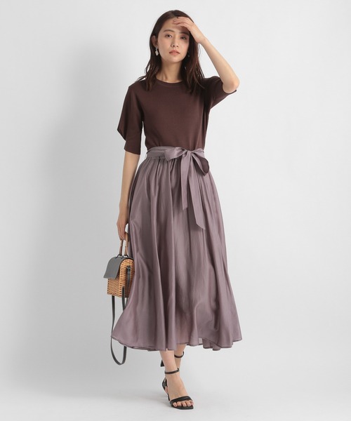 Andemiu（アンデミュウ）の「【WEB限定】エアリードッキングワンピース954588（ワンピース・レディース・カーキ/ブルー/パープル・FREE）」の5枚目の写真