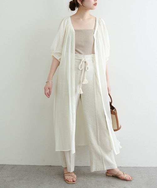 natural couture（ナチュラルクチュール）の「【WEB限定】ねじり袖２WAYシャツワンピース（ワンピース・レディース・ブラック/ピンク/カーキ/ブルー/アイボリー・FREE）」の2枚目の写真