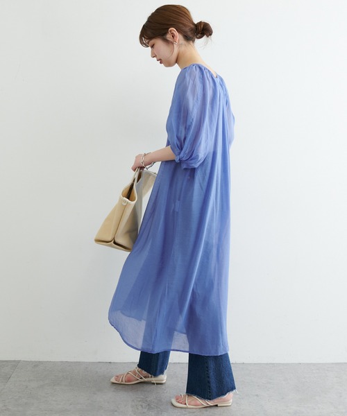 natural couture（ナチュラルクチュール）の「【WEB限定】ねじり袖２WAYシャツワンピース（ワンピース・レディース・ブラック/ピンク/カーキ/ブルー/アイボリー・FREE）」の21枚目の写真