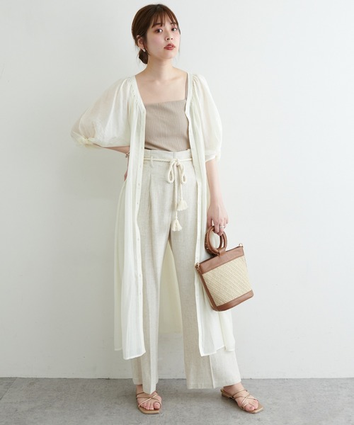 natural couture（ナチュラルクチュール）の「【WEB限定】ねじり袖２WAYシャツワンピース（ワンピース・レディース・ブラック/ピンク/カーキ/ブルー/アイボリー・FREE）」の9枚目の写真