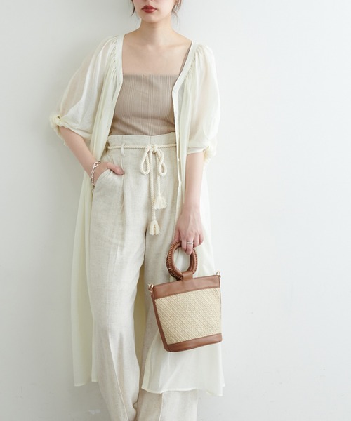 natural couture（ナチュラルクチュール）の「【WEB限定】ねじり袖２WAYシャツワンピース（ワンピース・レディース・ブラック/ピンク/カーキ/ブルー/アイボリー・FREE）」の7枚目の写真