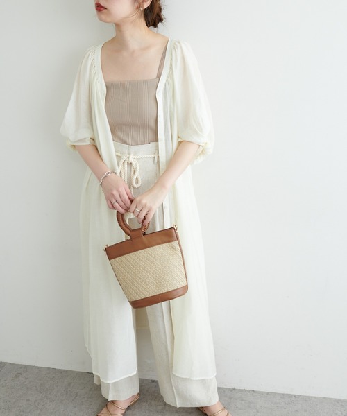 natural couture（ナチュラルクチュール）の「【WEB限定】ねじり袖２WAYシャツワンピース（ワンピース・レディース・ブラック/ピンク/カーキ/ブルー/アイボリー・FREE）」の6枚目の写真