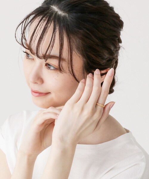 COCOSHNIK（ココシュニック）の「K18ミル×縦溝 リング（リング・レディース・ホワイト系その他7・10号/12号/14号）」の4枚目の写真