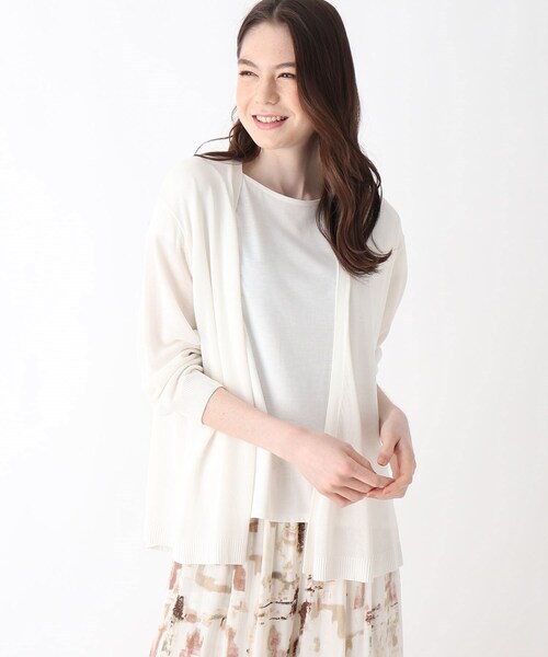 DRESKIP（ドレスキップ）の「◆ウォシャブルトッパーカーディガン（カーディガン/ボレロ・レディース・オフホワイト/ブラック/ブルー/ライトグレー・02/03/04）」の2枚目の写真