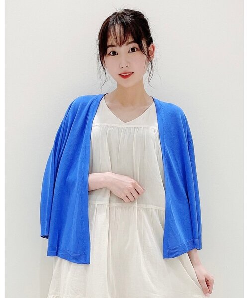 DRESKIP（ドレスキップ）の「◆ウォシャブルトッパーカーディガン（カーディガン/ボレロ・レディース・オフホワイト/ブラック/ブルー/ライトグレー・02/03/04）」の12枚目の写真