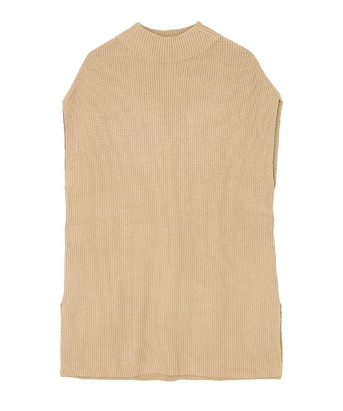 UR'S（ユアーズ）の「フレンチスリーブボトルネックニットベスト（ベスト・レディース・ラベンダー/ベージュ/ブラック/ホワイト・S/M/L）」の4枚目の写真