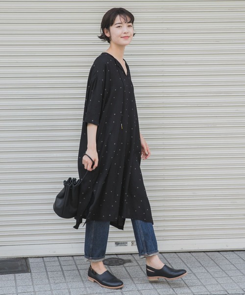 かぐれ（カグレ）の「レーヨンドットチュニック（チュニック・レディース・ブラック/ネイビー・FREE）」の7枚目の写真