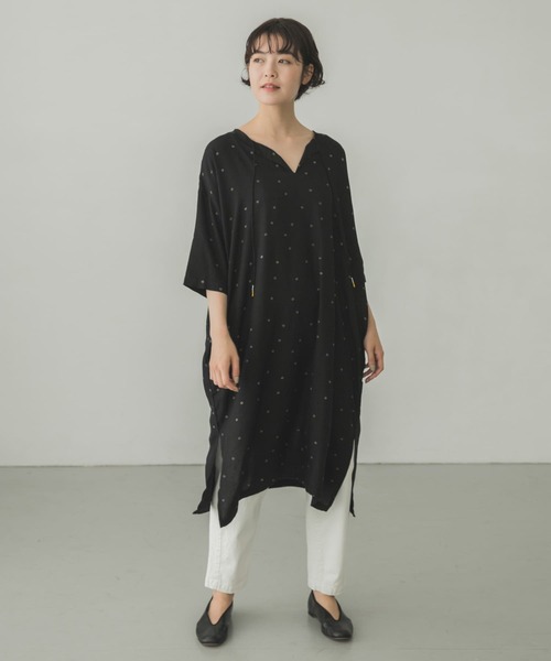 かぐれ（カグレ）の「レーヨンドットチュニック（チュニック・レディース・ブラック/ネイビー・FREE）」の20枚目の写真