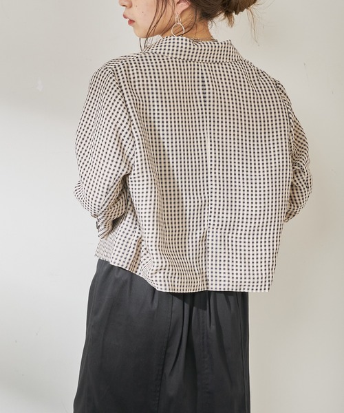 chico ショート丈テーラードジャケット　5部袖 who's who Chico】ショート丈テーラードジャケット | OUTLET