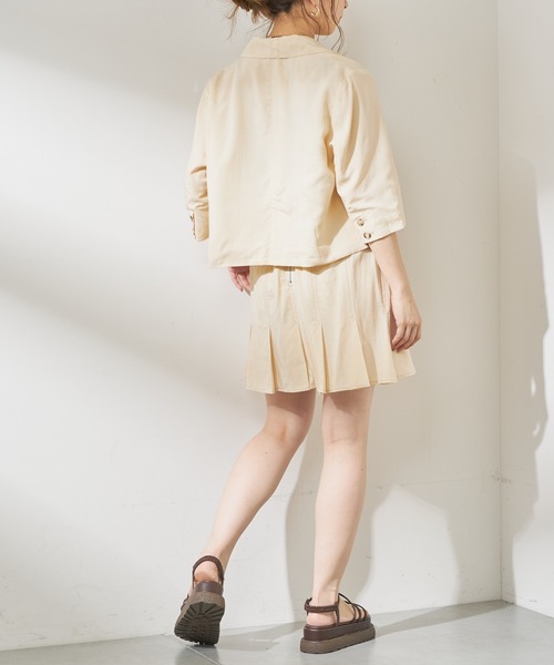 chico ショート丈テーラードジャケット　5部袖 who's who Chico】ショート丈テーラードジャケット | OUTLET