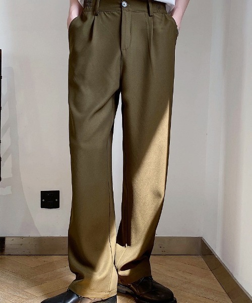 KOR（ケーオーアール）の「ストレート ワンタックスラックス パンツ（スラックス・メンズ・カーキ・M/L/XL）」の4枚目の写真