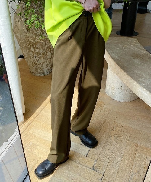 KOR（ケーオーアール）の「ストレート ワンタックスラックス パンツ（スラックス・メンズ・カーキ・M/L/XL）」の5枚目の写真