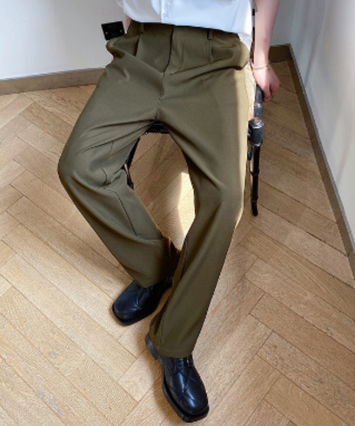 KOR（ケーオーアール）の「ストレート ワンタックスラックス パンツ（スラックス・メンズ・カーキ・M/L/XL）」の9枚目の写真